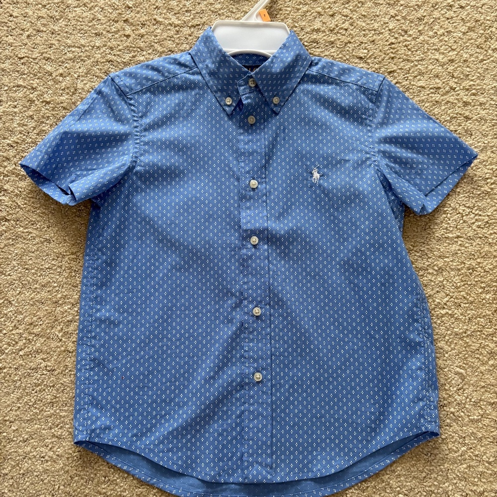 Boys Short Sleeve Cotton Poplin Shirt